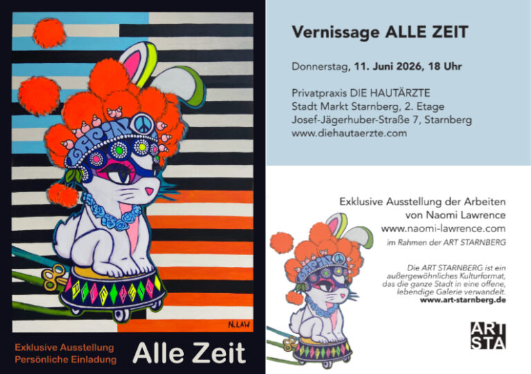 Einladung für die Ausstellung "Alle Zeit" im Rahmen der ART STARNBERGl