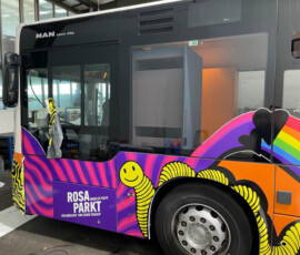 Folierung des IMMA-Buses vordere Seite